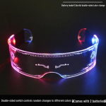 LED v&auml;rvilised punk-peokrillid: Cross-Mirror Luminous Festivali prillid