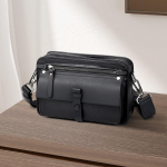 Ehtsast nahast vabaaja ja ni&scaron;&scaron; meeste crossbody kott moekas pendelr&auml;nnak pealisnahast lehmanahast meeste &uuml;he &otilde;la kott must