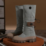 S&uuml;gis poolpikkusega teksasaapad naistele retro paksu platvormiga pikkad saapad naine peales&otilde;idetavad paksud kontsad cargo saapad tasku dekoratsioon 40 denim sinine v&auml;rv