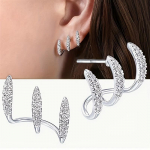 Rhinestone'idega inkrusteeritud peened 2 tk kaardus k&uuml;&uuml;nise &scaron;ikk lihtne naistele k&otilde;rvar&otilde;ngad igaks s&uuml;ndmuseks ehted bling bling elegantne stiil aksessuaarid h&otilde;be