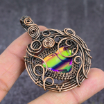 Mystic Topaz Handmade Copper Wire Wrap Jewelry Pendant 2.40 r0y33