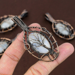 Rainbow Moonstone Copper Wire Wrap Tree Of Life Pendant 2.95 z3i55