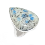 K2 Blue Azurite Handmade 925 Sterling Silver Jewelry Ring Size 8 o9q05