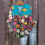 Naiste suvised topid, armsad V-kaelusega 3/4 varrukatega pluusid, lilleprindiga topid, vabaaja s&auml;rgid XXL