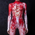 3D digitaaltr&uuml;kk Lavakost&uuml;&uuml;mid T&auml;iskasvanutele Halloweeni &Uuml;ritused Karnevali Teemapidu Cosplay Riietus M&auml;ngimine Jumpsuit Adult S