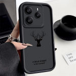 Hirveprindiga TPU matt kate kest Xiaomi 14T Pro 13T Poco X7 F6 X6 M6 X5 Redmi 14C Note 14 13 Pro 12 11 10 jaoks Pehme p&otilde;rutuskindel telefonikott Xiaomi 14T must
