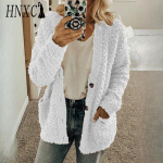 HNXC Naiste Vintage Vabaaja ruudulise mustriga S&uuml;gis-Talve pikkade varrukatega Jakid ja Mantlid S valge