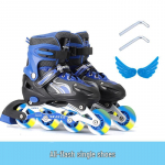 Reguleeritavad v&auml;lkrulluisud komplekt algajatele lastele Large (37-42 adjustable)