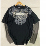 RogueWave Y2K T-s&auml;rk Meeste Uus Hip Hop Punane Tr&uuml;kk &Uuml;mmargune Kaelus &Uuml;lem&otilde;&otilde;tmeline Pikkade Varrukatega T-s&auml;rk Vabaaja Gooti R&otilde;ivad Topid Streetwear S must