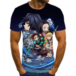 Demon Slayer 3D prindiga T-s&auml;rk meeste naiste suvemood vabaaja l&uuml;hikeste varrukatega unisex Harajuku t&auml;navar&otilde;ivad, suur T-s&auml;rk S