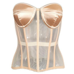 Naiste v&otilde;rkkorseett Bustier &Uuml;le rinna Tight Shaping Strapless Bodice Slimm V&ouml;&ouml; Pulmadpits &Uuml;les Luudega M beige