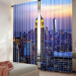 2 tk Moodne Kardin New Yorgi Linnamaastik Pilvel&otilde;hkujatega P&auml;ikeseloojangul &Ouml;&ouml; Ameerika Linnaelu Magamistoa Elutoa S&ouml;&ouml;gitoa jaoks 29x65in(75x166cm)