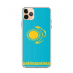 Coque iPhone &ndash; mitmev&auml;rviline &ndash; Drapeau Kasahstan &ndash; Supp &ndash; Vertikaalne disain &ndash; TPU l&auml;bipaistev