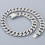 Meeste roostevabast terasest Kuuba l&uuml;likett kaelakee Hip Hop 20 mm laiusega k&ouml;is choker mehele Punk Rock Gooti t&auml;navamoe ehe kingitus 55CM h&otilde;be