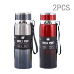 1000 ml termoveepudel termose vaakumkolb topelt roostevabast terasest kohvi-tee isolatsiooniga tass Lekkekindel kontorisse 1000ML gray