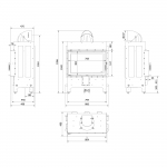 Steel fireplace KRATKI LUCY 14 kW &Oslash; 200 black thermotec self closing door