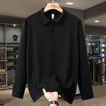 Suurused 5XL-13XL S&uuml;gisene &Uuml;le suuruse Pikkade varrukatega Topid Meestele POLO Kampsunid Vabaaja Meeste Dressipluusid 5XL must
