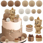 16 tk/komplekt Karupallid Koogitopper Lastele Poiss T&uuml;druk 1. S&uuml;nnip&auml;evapeo Kaunistus INS Stiilis Koogidekor Teddy Teema Beebipidu
