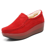 Naiste platvormkingad seemisnahast Moodsad k&otilde;ndimiskingad Kiikkingad Slip-on mokassiinid Elegantne emade kingad 38 red