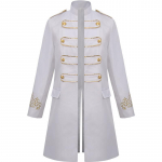 Meeste Steampunk Vintage keskaegne frakk-jakk Renessanss-ajastu retrogooti viktoriaanlik mantel, Halloweeni cosplay kost&uuml;&uuml;m S must