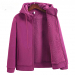 Naiste fliisvoodriga soe kapuutsiga jope Pehmed pikkade varrukatega lukuga mantlid Vabaaja v&auml;li- ja spordir&otilde;ivad s&uuml;giseks/talveks Fliisjakk XL fuksia