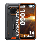 Taastatud Blackview BV6200 Plus nutitelefon 24 GB RAM 256 GB ROM Android 14 vastupidav telefon oranž