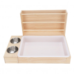 3-in-1 K&uuml;&uuml;liku Heinakoguja koos Liivakasti ja 2 Kaussiga Loomade Heinakoguja Murutoidu Rack Merisea jaoks L