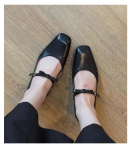 Lambanahast versioon~ Nahast pael Prantsuskeelne s&otilde;na v&ouml;&ouml; Mary Jane kingad naiste retro madalad balleti &uuml;ksikkingad &otilde;htukingad 40