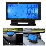 Digitaalne kompass autole 4,6 LCD-ekraan Sinine LED koos kellaga Termomeeter Kalender