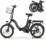 SAMEBIKE CY20-FT-BK 250W E-Bike 20 Inch Fat Tyre Folding Bike 36 V/13 Ah Battery, Maximum Range up to 60-110 km, Off-Road Mountain,