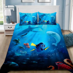 Multikas tekikott padjap&uuml;&uuml;r voodipesukomplekt Finding NemoS T&auml;iskasvanud Poiss T&uuml;druk Magamistoa kaunistus Lapsed &Uuml;he-kahekohaline Suur suurus 140x210cm 2pcs