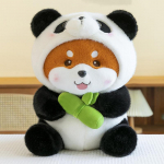 Karu Poiss &Uuml;mmargune Pl&uuml;&uuml;sm&auml;nguasi Laste Rahustav Nukk Panda Muutub Pesukaruks Kodu Kaunistus Bambusev&otilde;rse Panda 28cm【0.36kg】