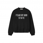 Fear of God Essentials 90ndate &uuml;mmarguse kaelusega dressipluus Jet Black Meeste Topid 192SP256550F S