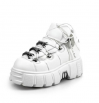 Uued Punk Stiilis Naiste Kingad Paeltega Kontsa K&otilde;rgus Platvormkingad Naine Gooti Pahkluu Rock Saapad Metallist Dekoratsioon Naine Tossud 36-45 45 valge