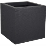 Pot de fleurs Carr&eacute; 30 cm - EDA - Graphit Up - 21 L - Int&eacute;rieur / Ext&eacute;rieur - 29,5 x 29,5 x H. 29,5 cm - Gris Anthracite hall