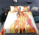 Fairy Tail Voodipesukomplekt &Uuml;hekohaline Kaksik T&auml;issuuruses Queen King Suurus Kawaii Anime Voodikomplekt T&auml;iskasvanud Laps Magamistuba Tekikoti Komplektid 3D Tr&uuml;kk 012 70x133cm