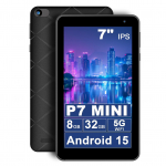 Android 15 8GB 32GB Salvestusruum 5G 1024x600 IPS HD 3500mAh Kahekordne Type C Tahvelarvuti 7-tolline (18 cm) Tahvelarvuti, Viie-tuumaline tahvelarvuti, RAM, (1TB laiendatav), WiFi, must