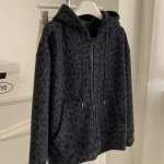 Naiste mantlid Jakk S&uuml;gis Talv Leopard Paksenenud Samet Tuulejope Naiste Lahtine Vabaaja Mantel XXXXL black