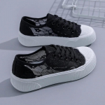 Moodsad Suvised Naiste Pitsist Vabaaja Kingad Naiste Hingavad V&otilde;rk-Tennised Korterid Platvormiga Lillelised Mokassiinid Mugavad Madalad Jalutusk&auml;igud 35-40 40 must