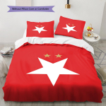 SK Praha Slavia Muster Voodipesu, Tekikomplekt Tekikate Padjap&uuml;&uuml;r Kodu S&uuml;nnip&auml;evakingitus (1 * tekikott + 2 * padjap&uuml;&uuml;ri, ilma s&uuml;damikuta) 135x200cm