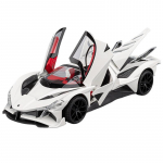 1/18 Apollo Project EVO Sulamist Sportauto Mudel Valatud Metallist Kontsept-V&otilde;istlusauto S&otilde;iduki Mudel Heli ja Valgusega Laste M&auml;nguasi Kingitus valge