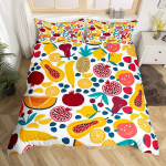 Punane Pitaya tekikott King Queen Dragon Fruit Maaliv voodipesukomplekt Troopical Fruits Lohjakate Moodne kunst Pehme tekikott EU Single(135*200cm)3pcs