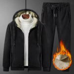 Talvine dressipluusikomplekt Soe Paks Fliisist Jogger P&uuml;ksid R&otilde;ivad Vabaaja Naiste Pl&uuml;&uuml;sist Kapuutsiga Dressipluusid L must