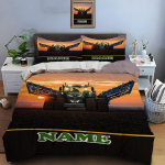 Kohandatava nimega tekikate Traktoriga voodipesukomplekt 3 osa Voodi seadistus Kuninglik suurus Padjap&uuml;&uuml;r T&auml;iskasvanute voodikate Magamistoa voodikomplekt EU Single(135*200cm)3pcs