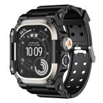 Tugev integreerimisrihm koos &uuml;mbrise ja Apple Watch Ultra 3/2/1 49mm jaoks m&otilde;eldud spordisilikoontrihmaga koos metallist kaitserauaga iWatch Ultra jaoks Ultra 1/2/3 49mm must/hall