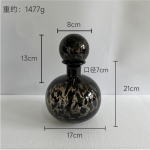 Klaasvaas V&auml;rviline L&auml;bipaistev Leopardi Muster Terrarium Lillede Paigutuse Tarvikud Klaaspudel Kaane ja Kaasaskantava Kaanega Kodu Kaunistus