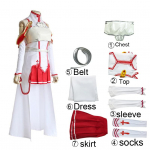 Sword Art Online Naiste Asuna Cosplay Kost&uuml;&uuml;mid &Uuml;likond V&otilde;itlus Topid Rindkere Kleit Varrukas Seelik V&ouml;&ouml; Parukas Riided m