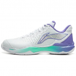 Li Ning Lightweight Rebound Low top Badminton Shoes Unisex White Purple AYZU015-1 43.5
