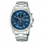 SEIKO SELECTION SBTQ071 meeste k&auml;ekell patareitoitega kvartsikronograaf funktsioon kuup&auml;evakalender sinine sihver roostevabast terasest 10 ATM veekindlus.