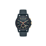 ARMANI EXCHANGE K&auml;ekell Kvartsliikumine Silikoonrihm Sinine sihver Meeste kellad AX1335 AX1335 Dark Blue